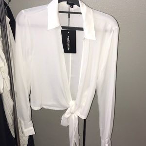 Sheer White Crop Top Blouse